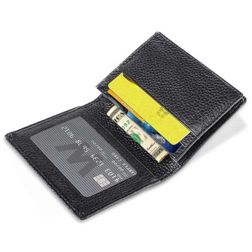 New Men's Genuine Leather Bifold ID Credit Card Money Holder Wallet Black Best Deals in USA.